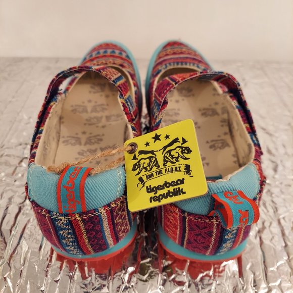 Tigerbear Republik turquoise Aztec tapestry pattern sneakers EUC - Picture 9 of 16